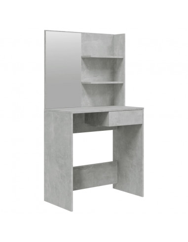 Toeletta con Specchio Grigio Cemento 74,5x40x141 cm