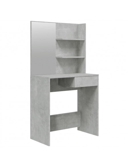 Toeletta con Specchio Grigio Cemento 74,5x40x141 cm