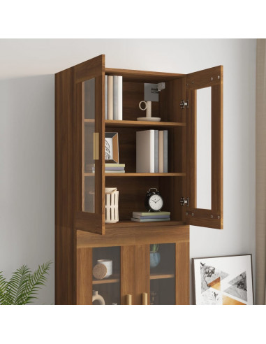 Armadietto Pensile a Parete Rovere Marrone 69,5x34x90 cm