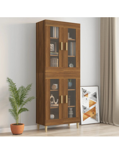 Armadietto Pensile a Parete Rovere Marrone 69,5x34x90 cm