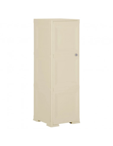 Armadietto in Plastica 40x43x125 cm Effetto Legno Bianco Angora