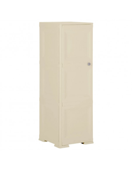 Armadietto in Plastica 40x43x125 cm Effetto Legno Bianco Angora