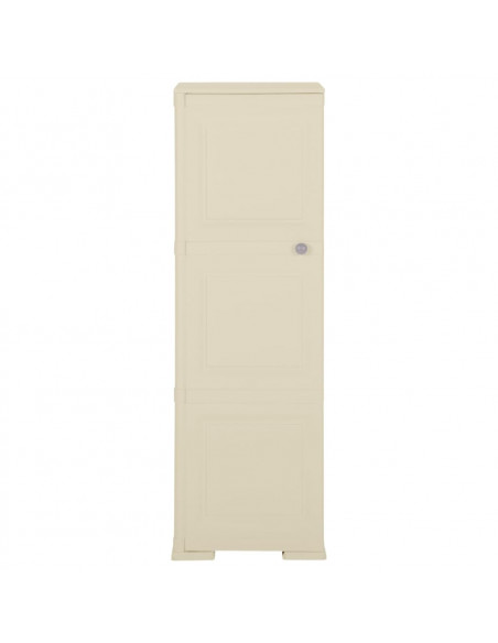 Armadietto in Plastica 40x43x125 cm Effetto Legno Bianco Angora