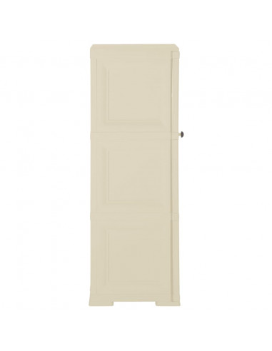 Armadietto in Plastica 40x43x125 cm Effetto Legno Bianco Angora