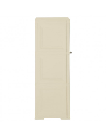 Armadietto in Plastica 40x43x125 cm Effetto Legno Bianco Angora