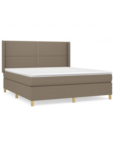 Giroletto a Molle con Materasso Tortora 180x200 cm in Tessuto