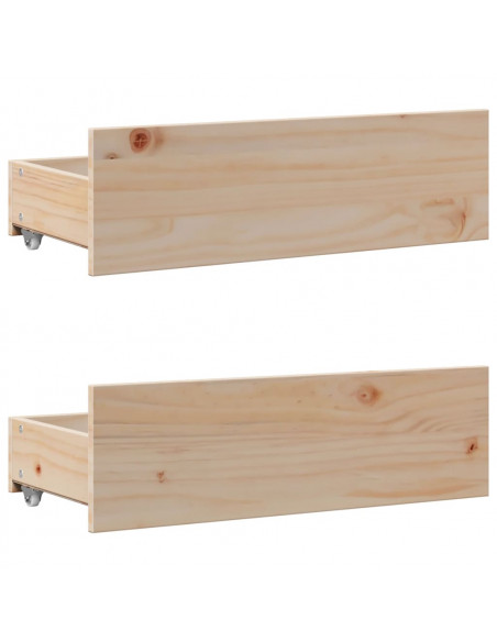 Giroletto senza Materasso con Cassetti 140x190 cm Massello Pino