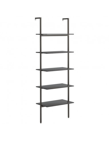 Scaffale Pendente a 5 Livelli Nero 64x35x185 cm