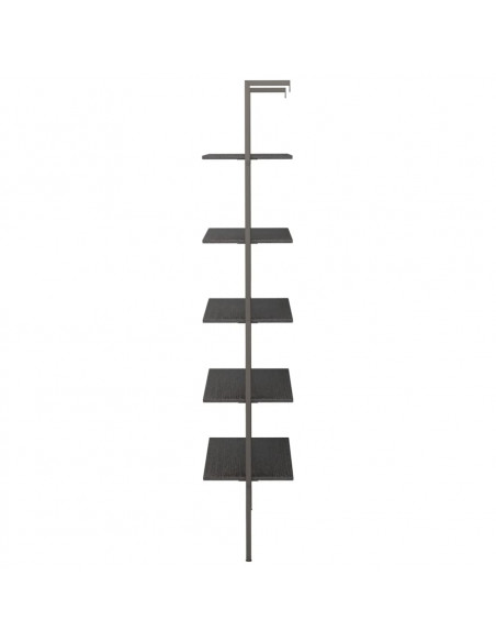 Scaffale Pendente a 5 Livelli Nero 64x35x185 cm