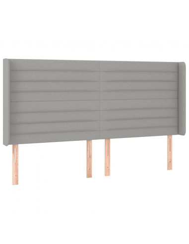 Testiera ad Orecchio Grigio Chiaro 203x16x118/128 cm in Tessuto