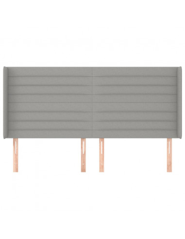 Testiera ad Orecchio Grigio Chiaro 203x16x118/128 cm in Tessuto