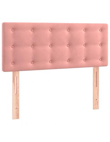 Giroletto a Molle con Materasso Rosa 90x200 cm in Velluto