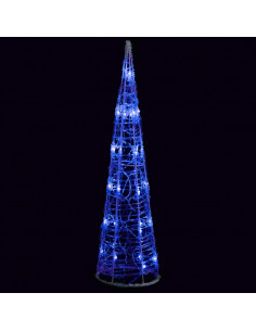 Piramide Decorativa Cono di Luce LED Acrilico Blu 60 cm 2