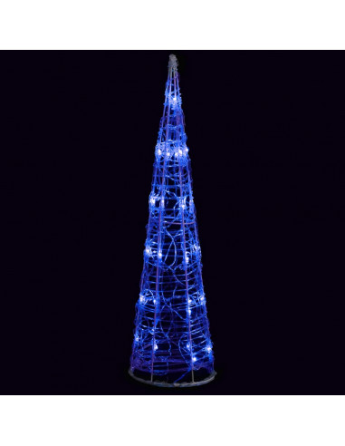 Piramide Decorativa Cono di Luce LED Acrilico Blu 60 cm