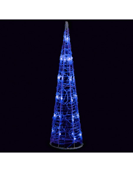 Piramide Decorativa Cono di Luce LED Acrilico Blu 60 cm