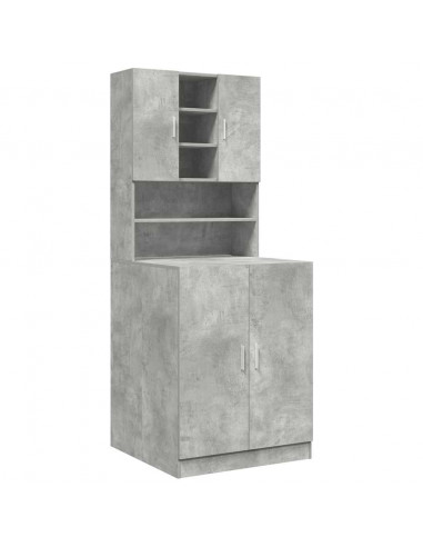 Mobili Lavatrice 2pz Grigio Cemento in Truciolato