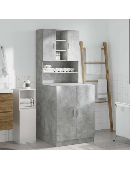 Mobili Lavatrice 2pz Grigio Cemento in Truciolato