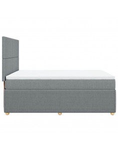 Giroletto a Molle con Materasso Grigio Chiaro 140x190cm Tessuto 2