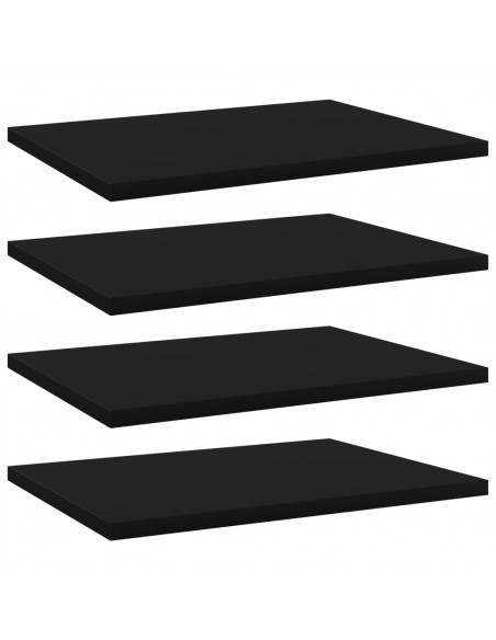 Ripiani per Libreria 4pz Neri 40x30x1,5cm in Legno Multistrato