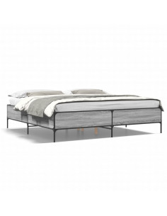 Giroletto Grigio Sonoma 180x200 cm in Legno Multistrato Metallo 2