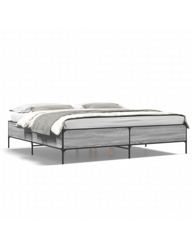 Giroletto Grigio Sonoma 180x200 cm in Legno Multistrato Metallo