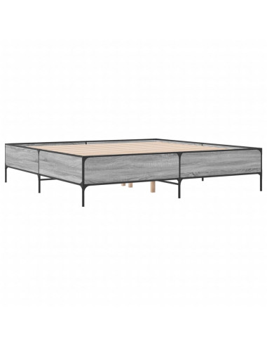 Giroletto Grigio Sonoma 180x200 cm in Legno Multistrato Metallo