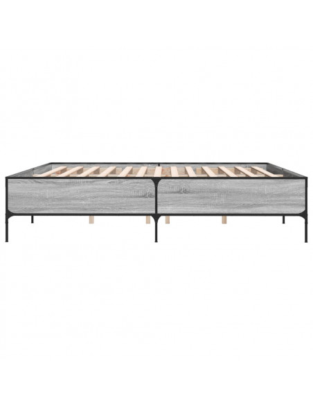 Giroletto Grigio Sonoma 180x200 cm in Legno Multistrato Metallo