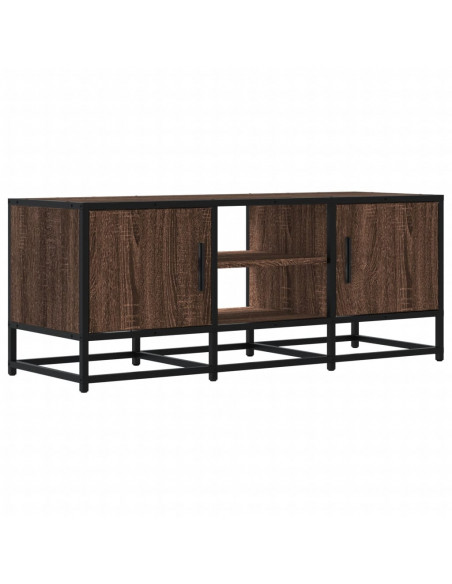Mobile TV Rovere Marrone 100x35x41 cm Legno Multistrato Metallo