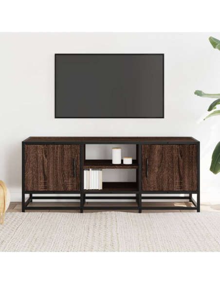Mobile TV Rovere Marrone 100x35x41 cm Legno Multistrato Metallo
