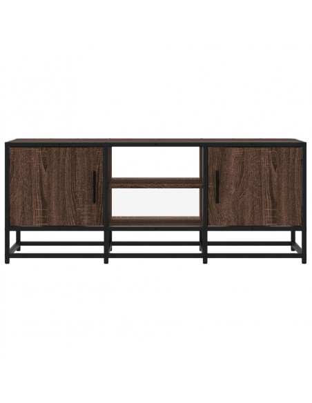 Mobile TV Rovere Marrone 100x35x41 cm Legno Multistrato Metallo