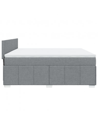 Giroletto a Molle con Materasso Grigio Chiaro 200x200cm Tessuto