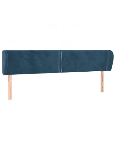 Testiera ad Orecchio Blu Scuro 163x23x78/88 cm in Velluto