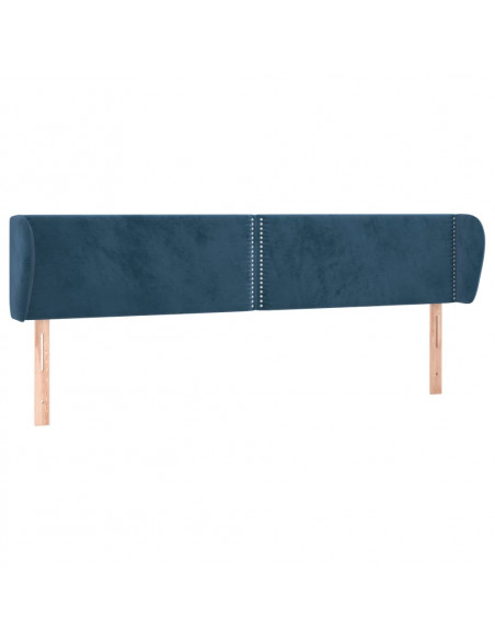 Testiera ad Orecchio Blu Scuro 163x23x78/88 cm in Velluto