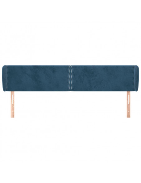 Testiera ad Orecchio Blu Scuro 163x23x78/88 cm in Velluto