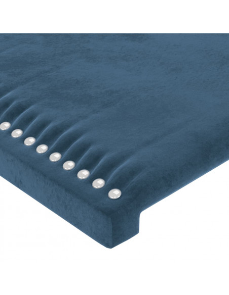 Testiera ad Orecchio Blu Scuro 163x23x78/88 cm in Velluto