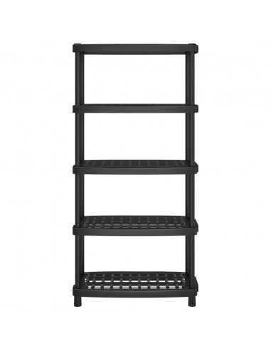 Scaffale a 5 Ripiani Nero 93,5x45,5x194,5 cm in PP
