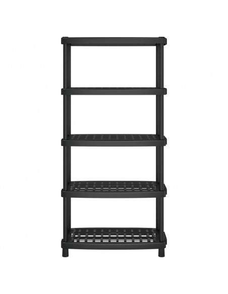 Scaffale a 5 Ripiani Nero 93,5x45,5x194,5 cm in PP