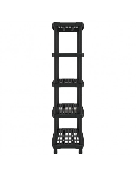 Scaffale a 5 Ripiani Nero 93,5x45,5x194,5 cm in PP