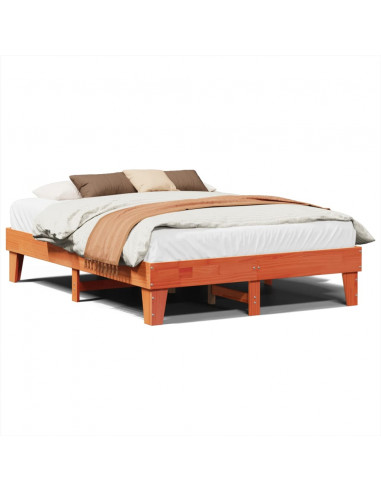 Letto senza Materasso Marrone Cera 150x200 cm in Legno di Pino