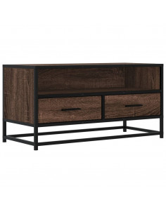 Mobile TV Rovere Marrone 80x34,5x40cm Legno Multistrato Metallo 2