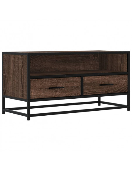 Mobile TV Rovere Marrone 80x34,5x40cm Legno Multistrato Metallo
