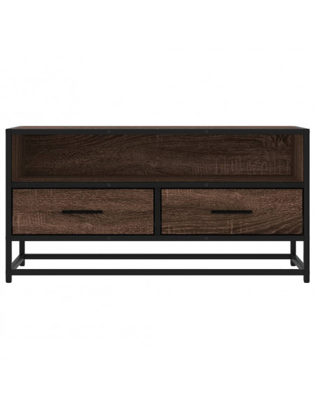 Mobile TV Rovere Marrone 80x34,5x40cm Legno Multistrato Metallo
