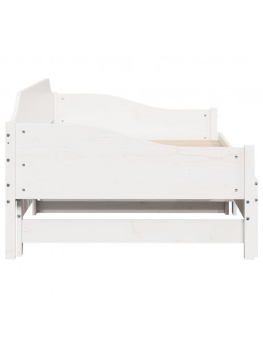 Divano Letto con Letto Estraibile Bianco 90x190cm Massello Pino