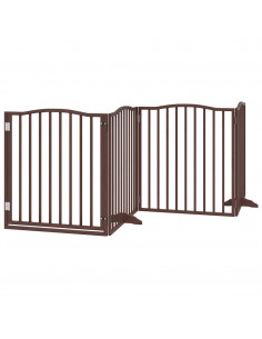 Cancello Cani Porta Pieghevole Marrone 12 Pannelli 960cm Pioppo 2