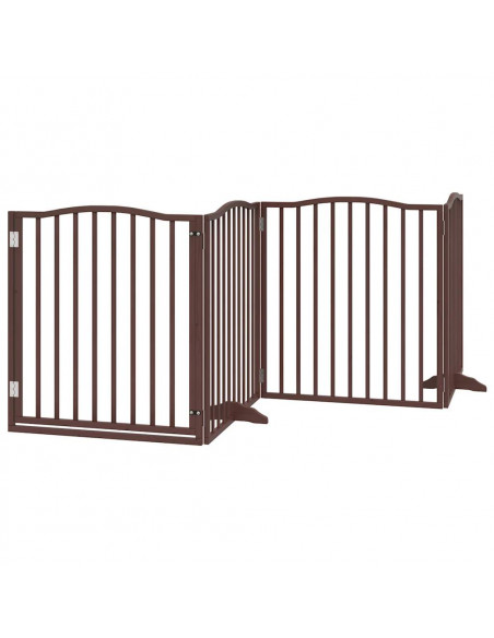 Cancello Cani Porta Pieghevole Marrone 12 Pannelli 960cm Pioppo