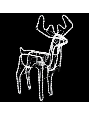 Figure Natale Renne Teste Mobili 3 pz Bianco Freddo 76x42x87 cm