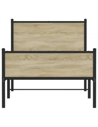 Giroletto con Testiera&Pediera Metallo Rovere Sonoma 100x190 cm