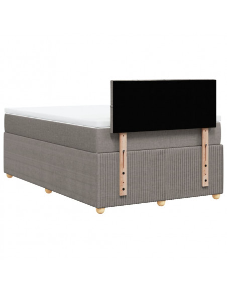 Giroletto a Molle con Materasso Tortora 120x200 cm in Tessuto