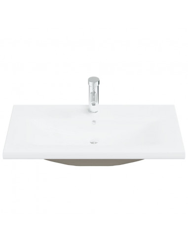 Set Mobili da Bagno 2 pz in Ceramica e Legno Multistrato