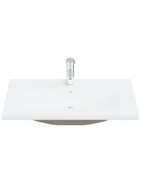 Set Mobili da Bagno 2 pz in Ceramica e Legno Multistrato